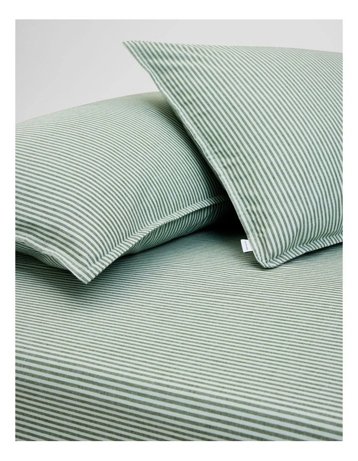 Brae Australian Cotton Stripe Queen Fitted Sheet in Ripple image 1