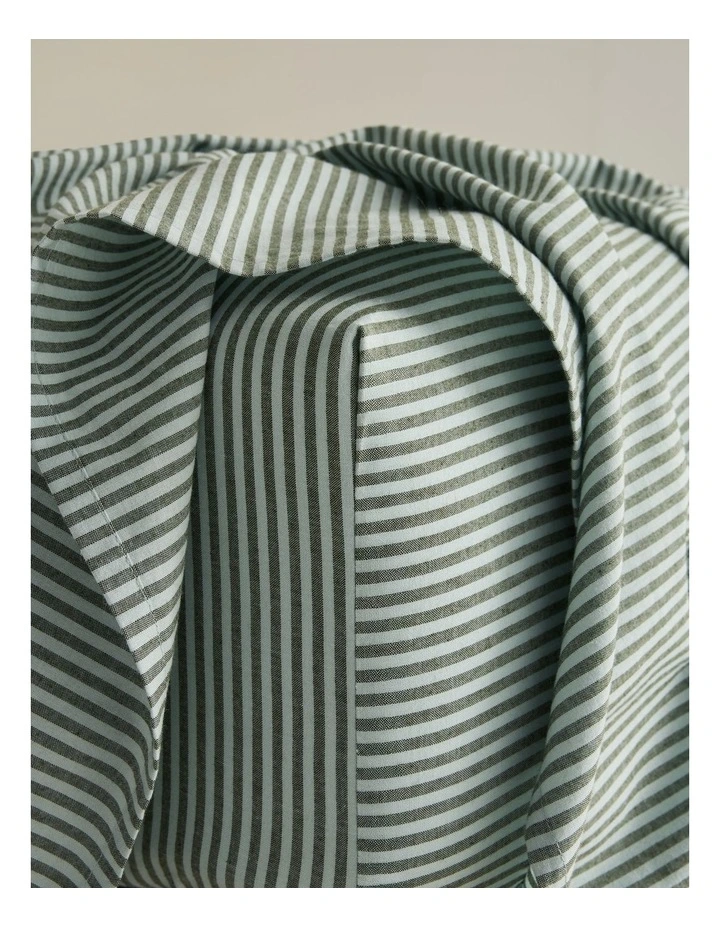 Brae Australian Cotton Stripe Queen Flat Sheet in Ripple image 2