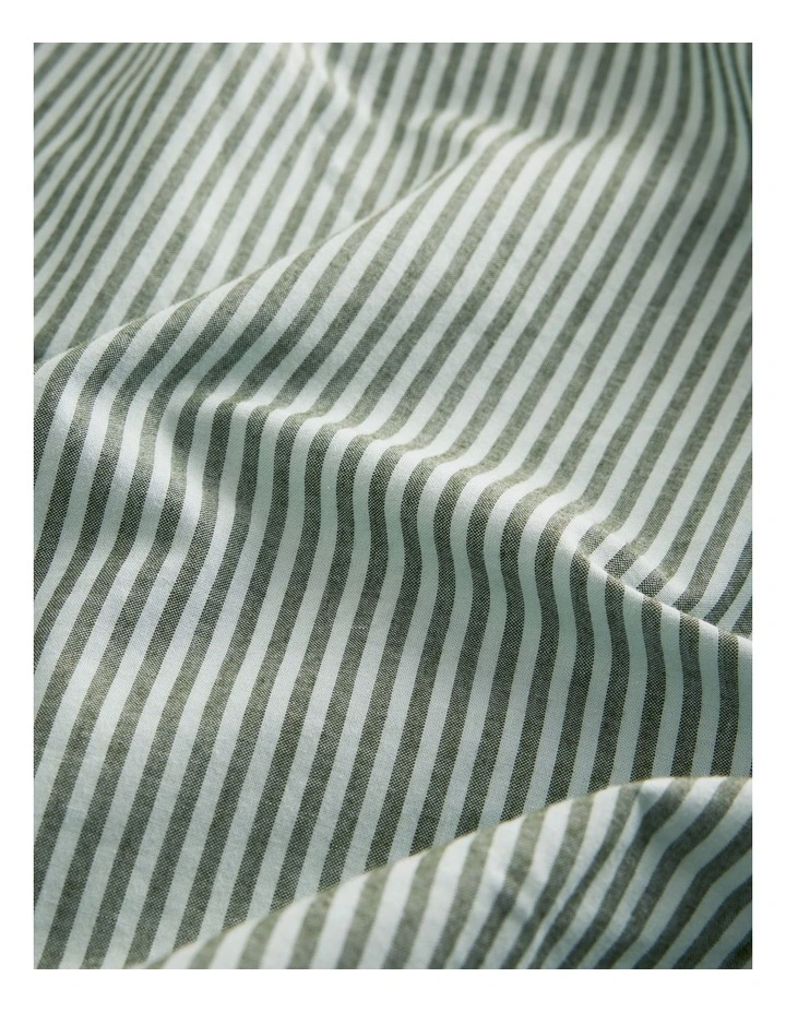 Brae Australian Cotton Stripe Queen Flat Sheet in Ripple image 5