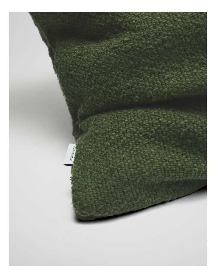 Marley Organically Grown Cotton 60x60 Cushion in Dark Olive image 2