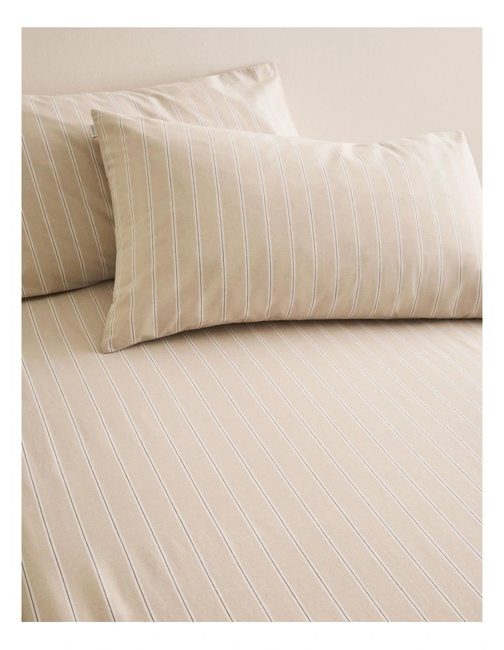 Evie Australian Cotton Single Fitted Sheet in Natural image 2