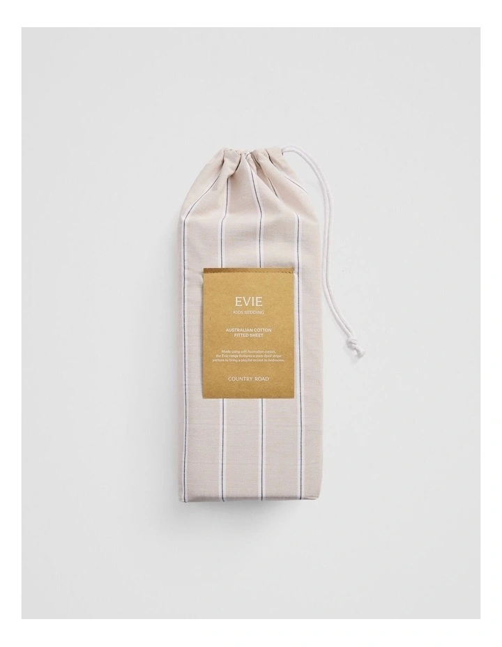 Evie Australian Cotton Single Fitted Sheet in Natural image 4