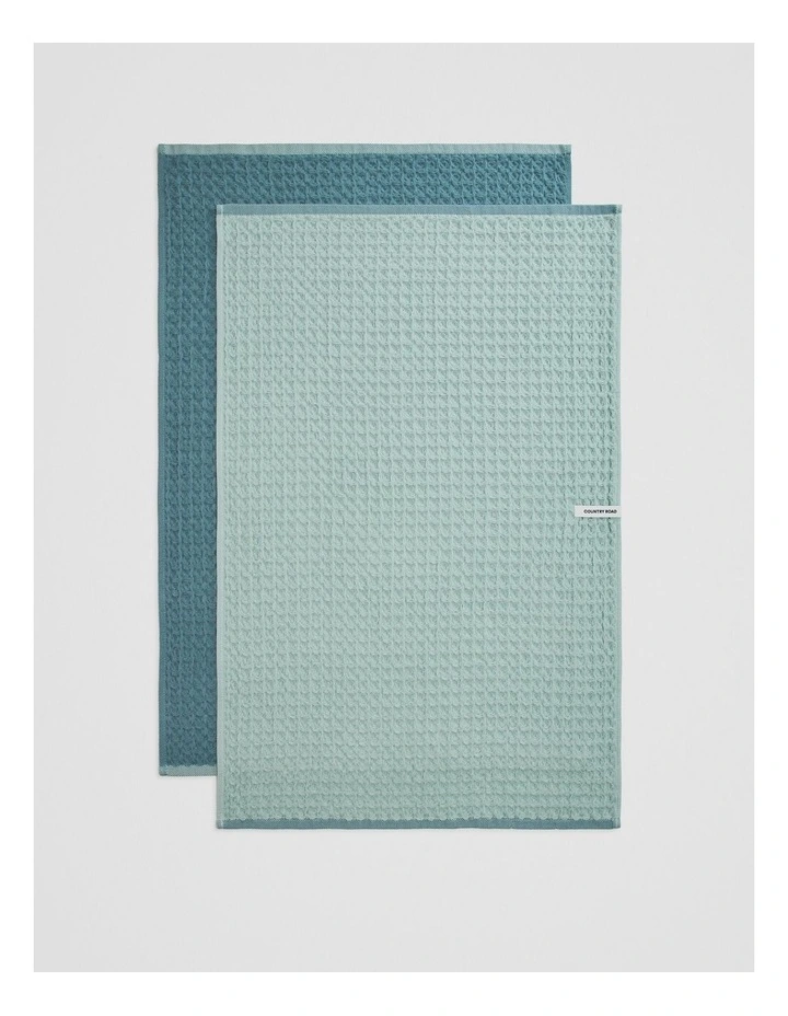 Meeka Australian Cotton Tea Towel Pack Of 2 in Ripple image 3