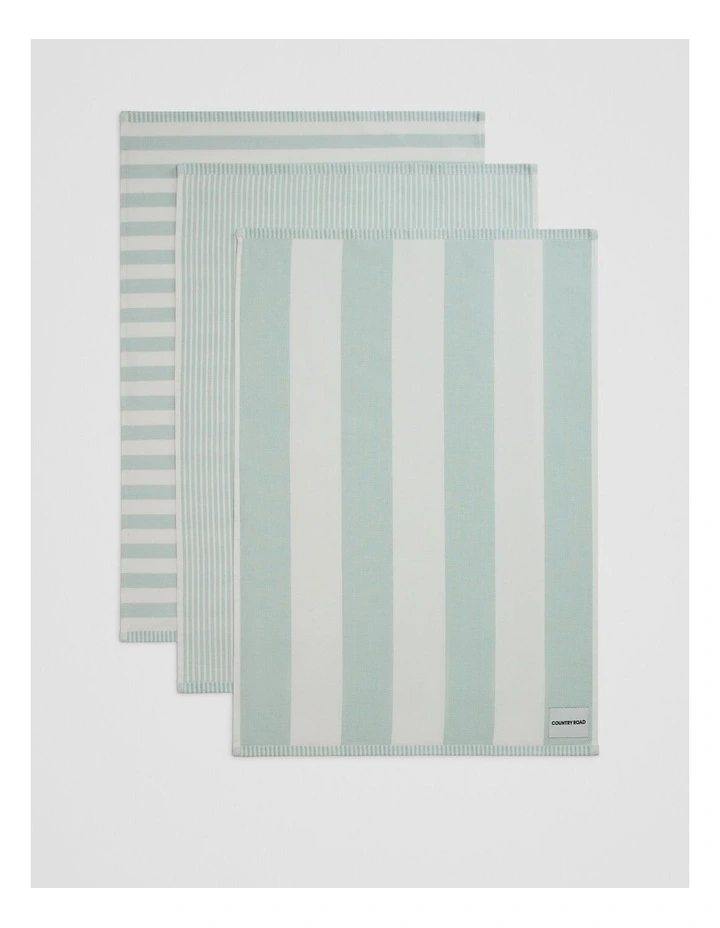 Isa Australian Cotton Tea Towel Pack Of 3 in Ripple image 3