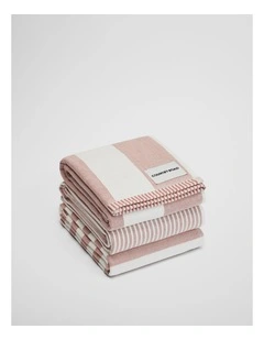 Isa Australian Cotton Tea Towel Pack Of 3 in Auburn