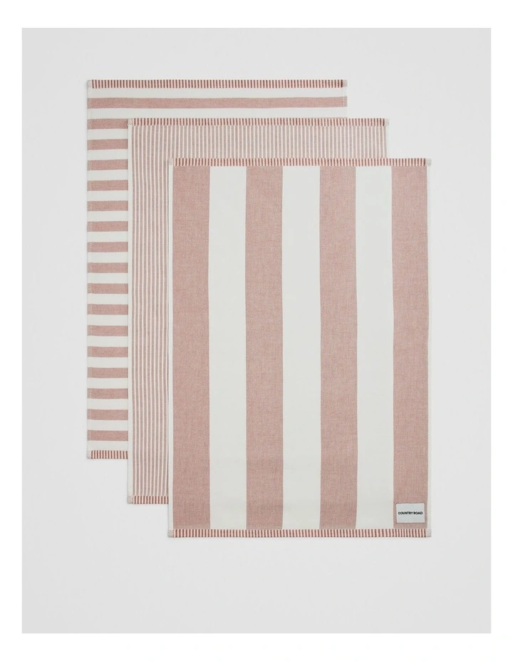 Isa Australian Cotton Tea Towel Pack Of 3 in Auburn image 3