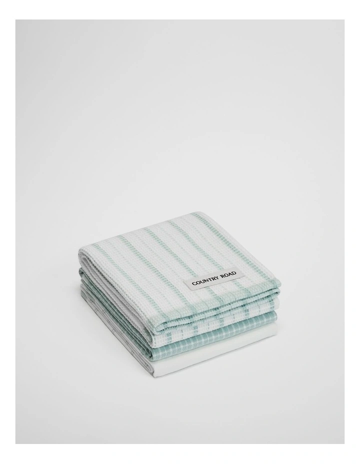 Laine Australian Cotton Tea Towel Pack of 3 in Ripple image 1
