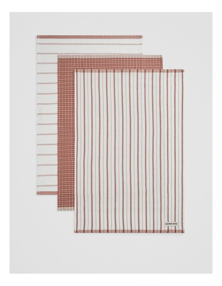 Laine Australian Cotton Tea Towel Pack of 3 in Auburn image 4