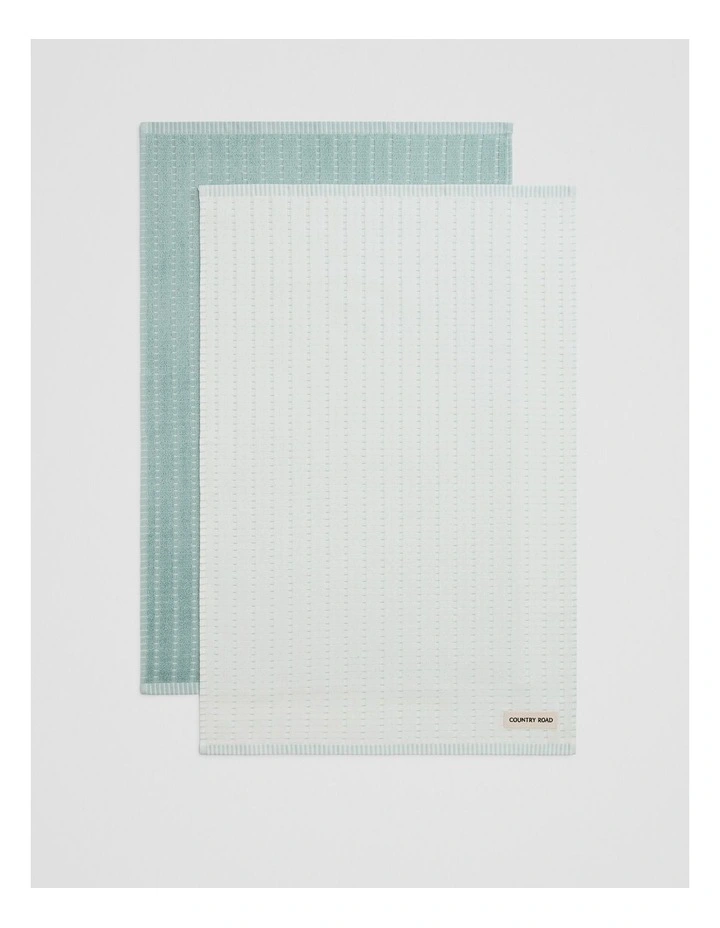 Mira Australian Cotton Tea Towel Pack of 2 in Ripple image 3