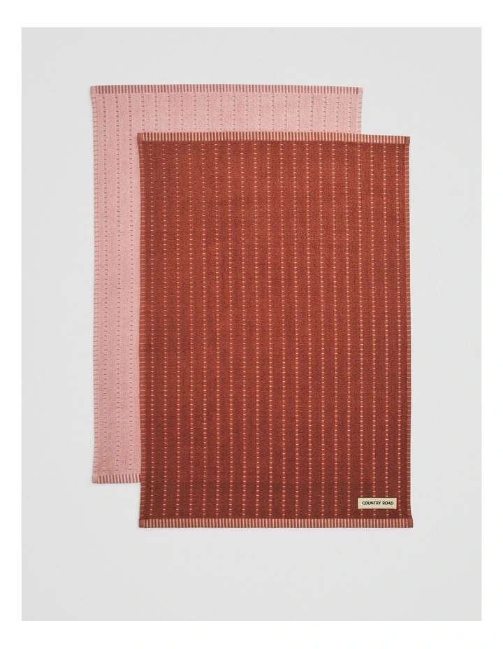 Mira Australian Cotton Tea Towel Pack of 2 in Auburn image 3