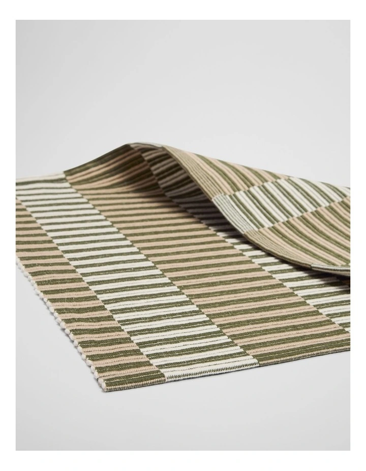 Tarra Placemat in Dark Olive Stripe image 2