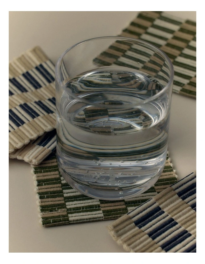 TARRA Coaster Set/4 in Charcoal Stripe image 2