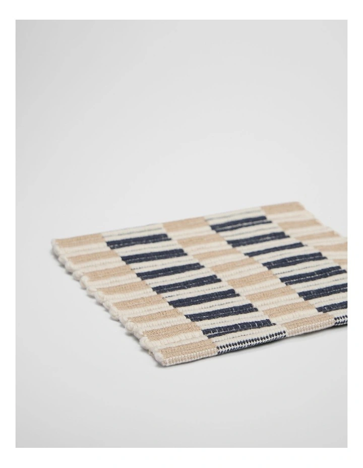 TARRA Coaster Set/4 in Charcoal Stripe image 3