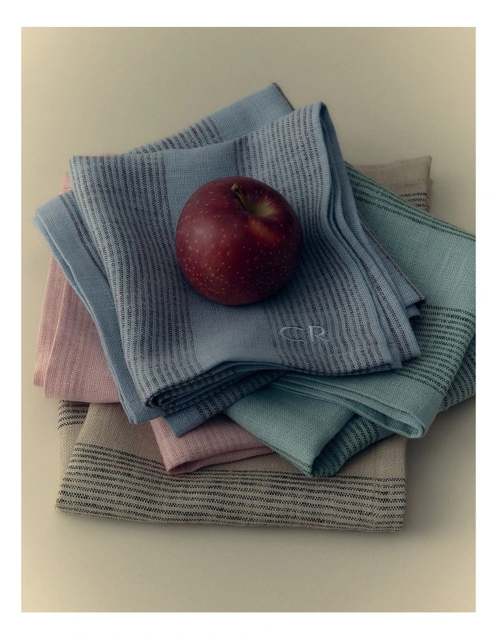 Knox Linen Tea Towel in Dark Olive image 2