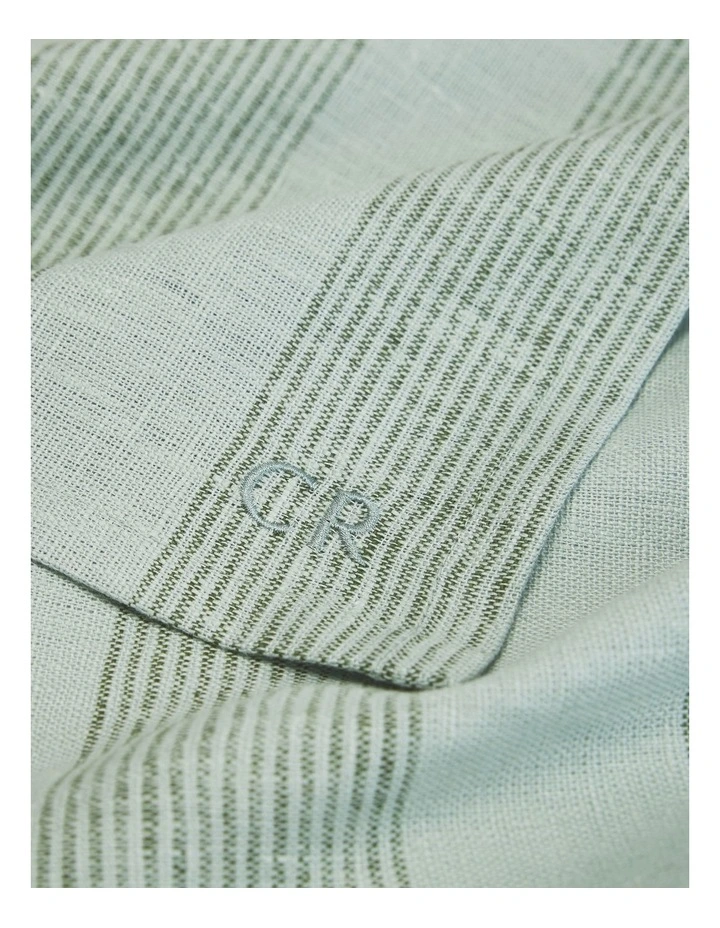 Knox Linen Tea Towel in Dark Olive image 3