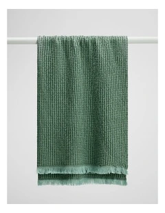 Chryssie Waffle Throw in Dark Olive