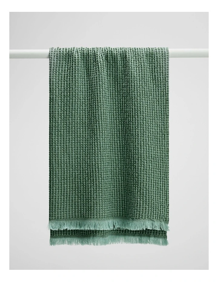 Chryssie Waffle Throw in Dark Olive image 1