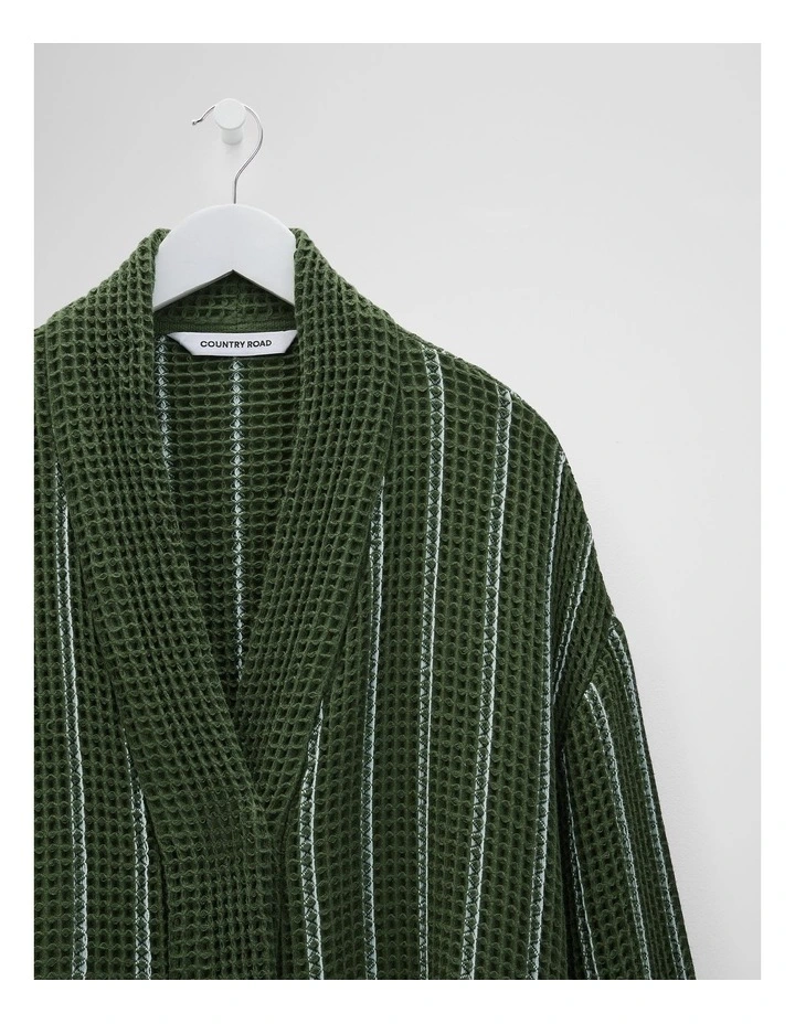 Parker Australian Cotton Bath Robe in Dark Olive image 3