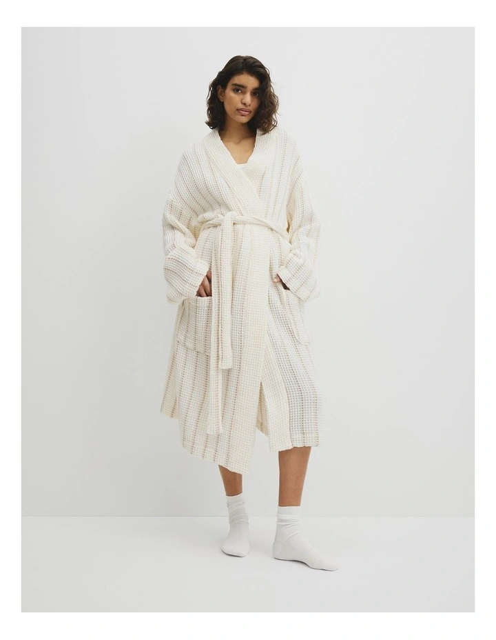 Parker Australian Cotton Bath Robe in Snow image 4