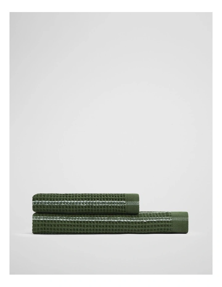 Parker Australian Cotton Hand Towel in Dark Olive image 4