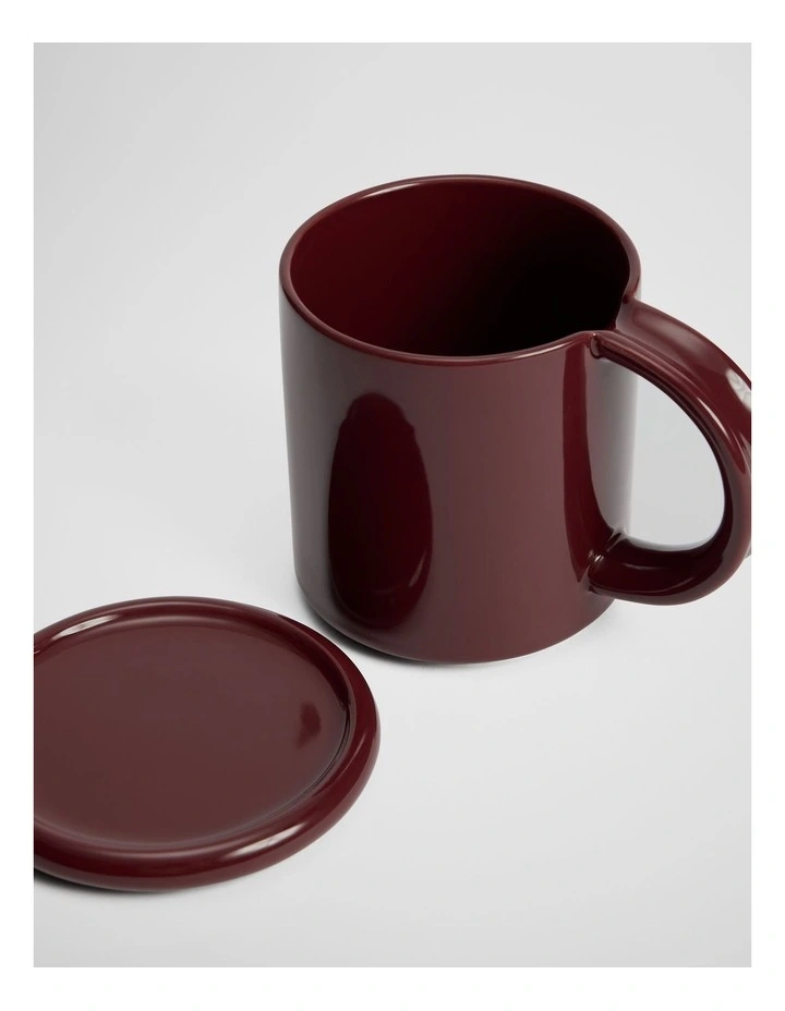 Myles Mug And Coaster Set in Carmine image 2