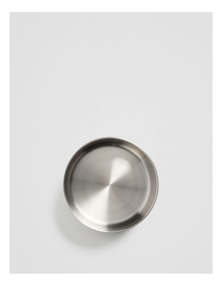 Axel Small Metallic Pet Bowl in Silver image 3