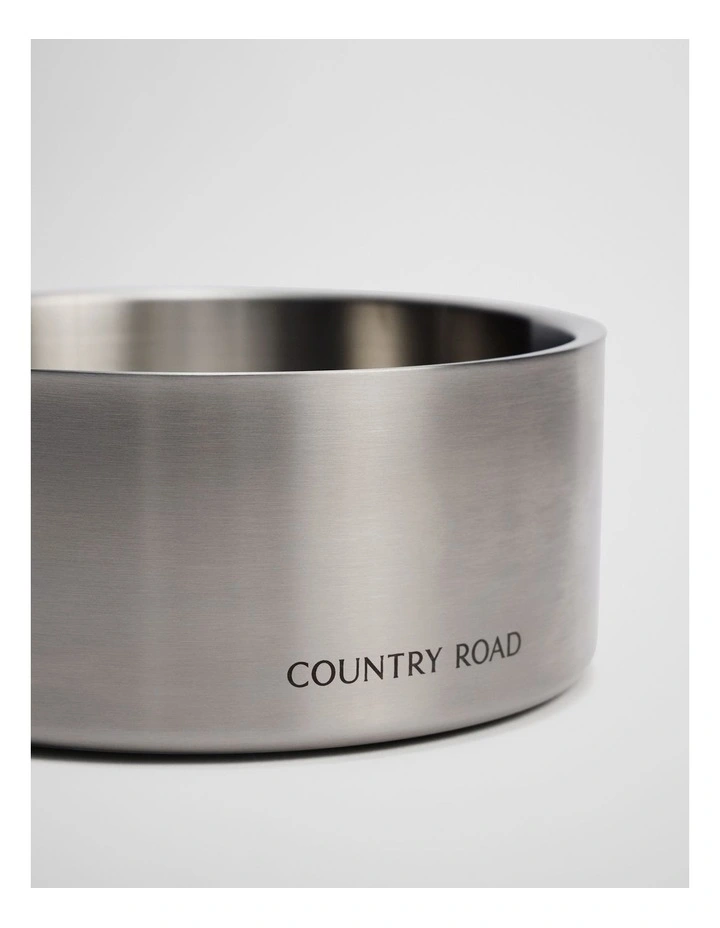 Axel Large Metallic Pet Bowl in Silver image 2