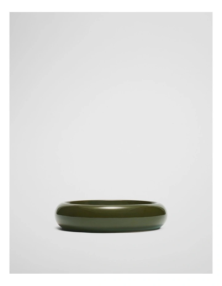 Myles Small Stoneware Bowl in Dark Olive image 1