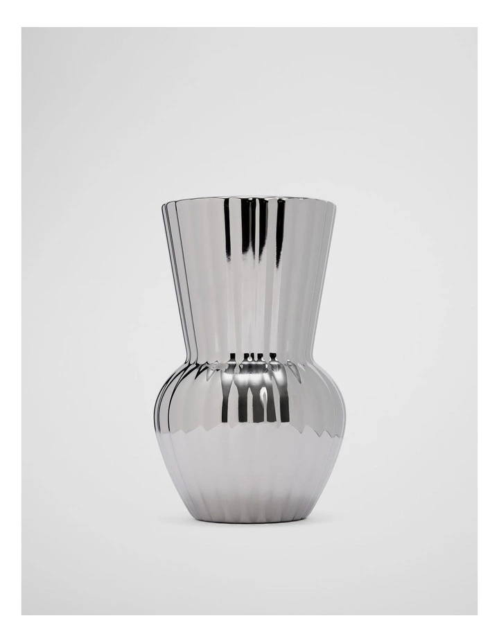 Vicki Small Metallic Vase in Silver image 1
