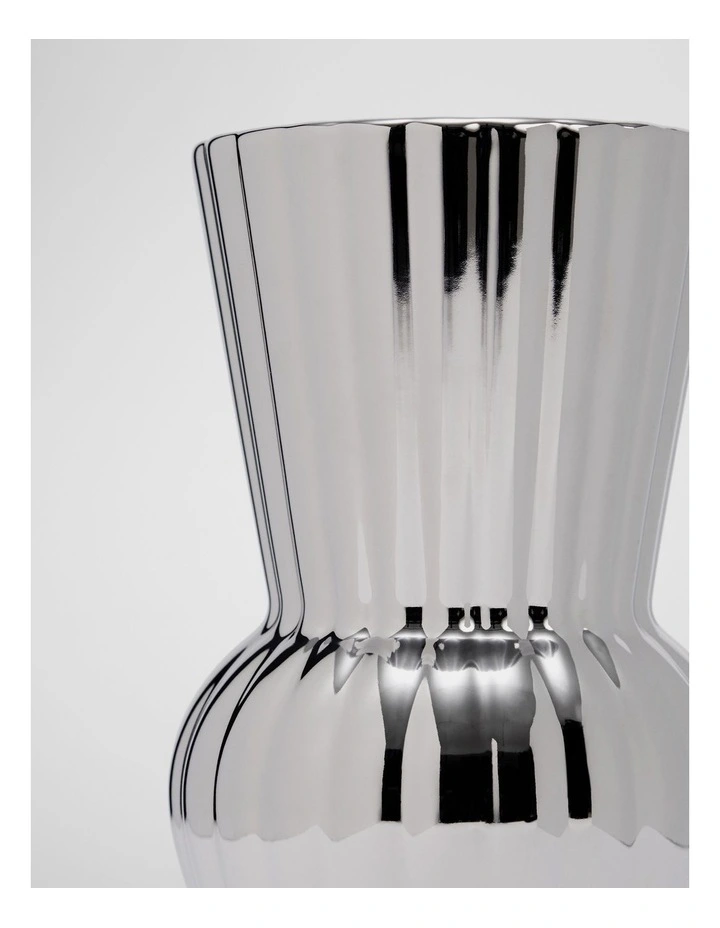Vicki Small Metallic Vase in Silver image 2