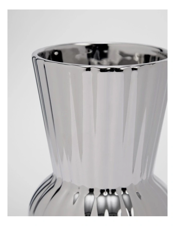 Vicki Small Metallic Vase in Silver image 3
