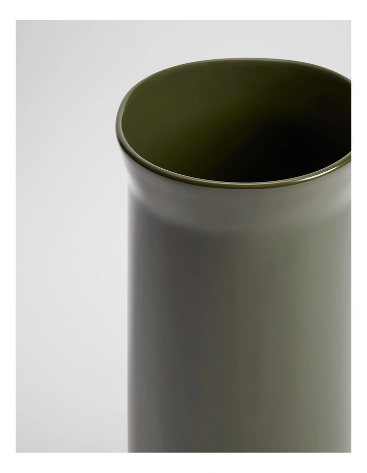 Vara Large Stoneware Vase in Dark Olive image 2