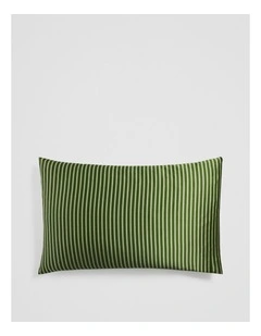 Silk Pillowcase in Dark Olive Stripe
