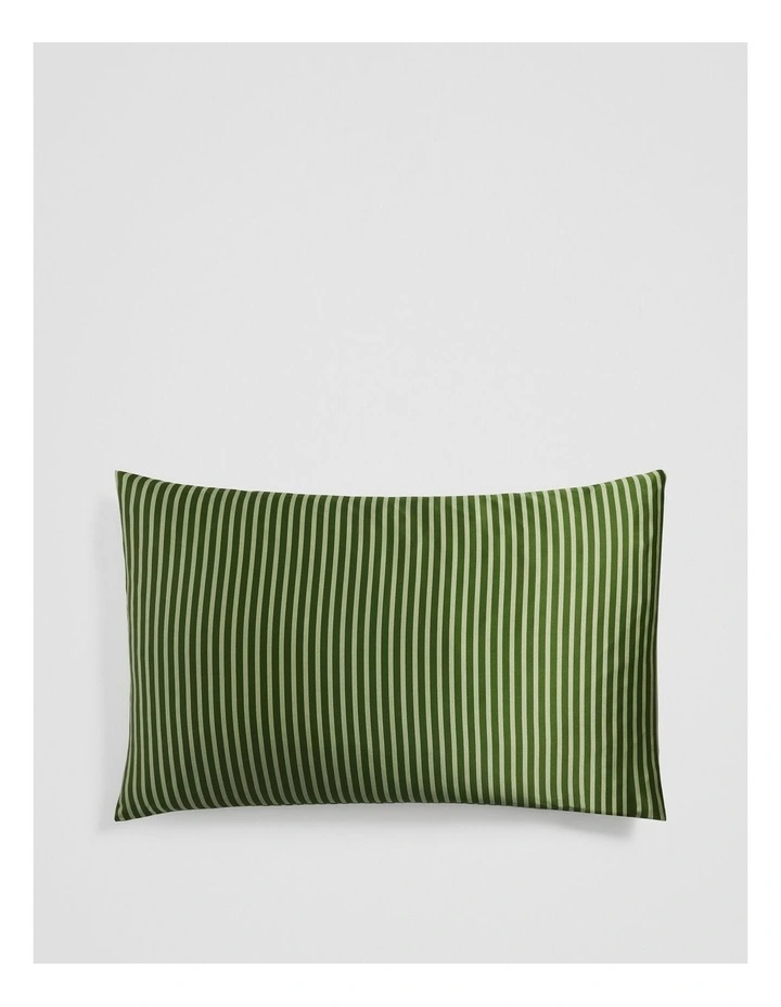 Silk Pillowcase in Dark Olive Stripe image 1