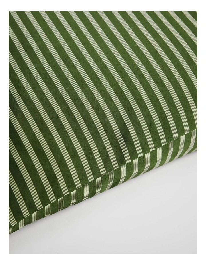 Silk Pillowcase in Dark Olive Stripe image 2