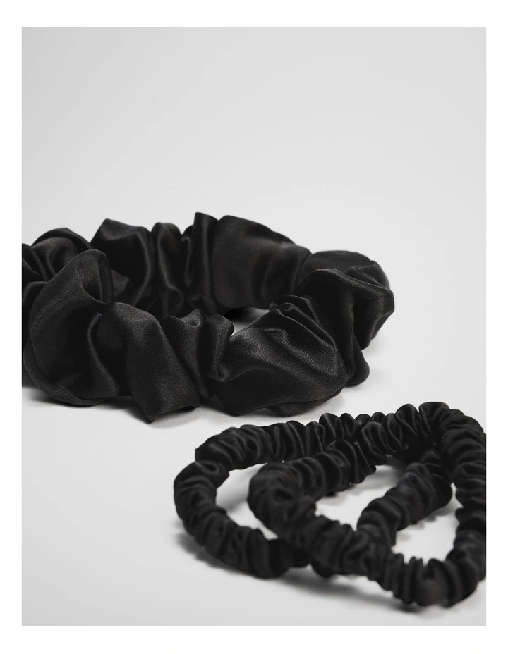 Scrunchie Multi Pack Of 3 in Black image 2