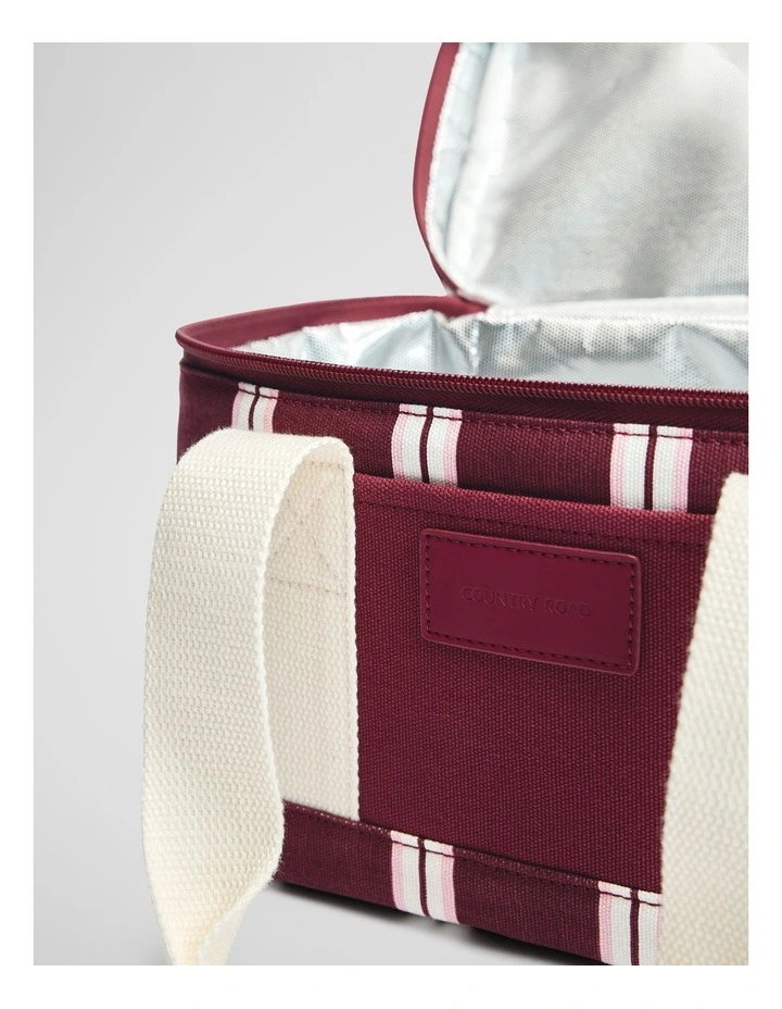 Bay Small Cooler Bag in Merlot Stripe image 2