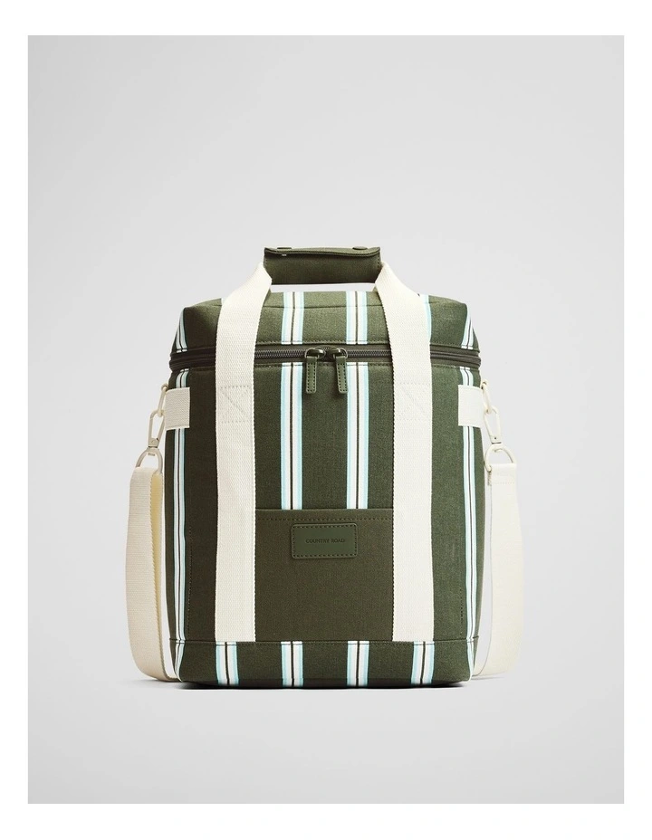 Bay Medium Cooler Bag in Dark Olive Stripe image 1