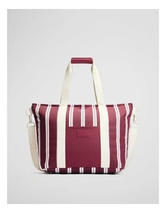 Bay Cooler Tote in Merlot Stripe