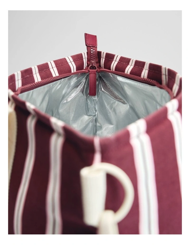 Bay Cooler Tote in Merlot Stripe image 3