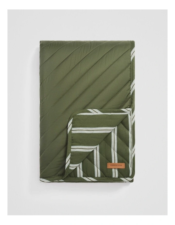 Brie Picnic Blanket in Dark Olive Stripe image 2