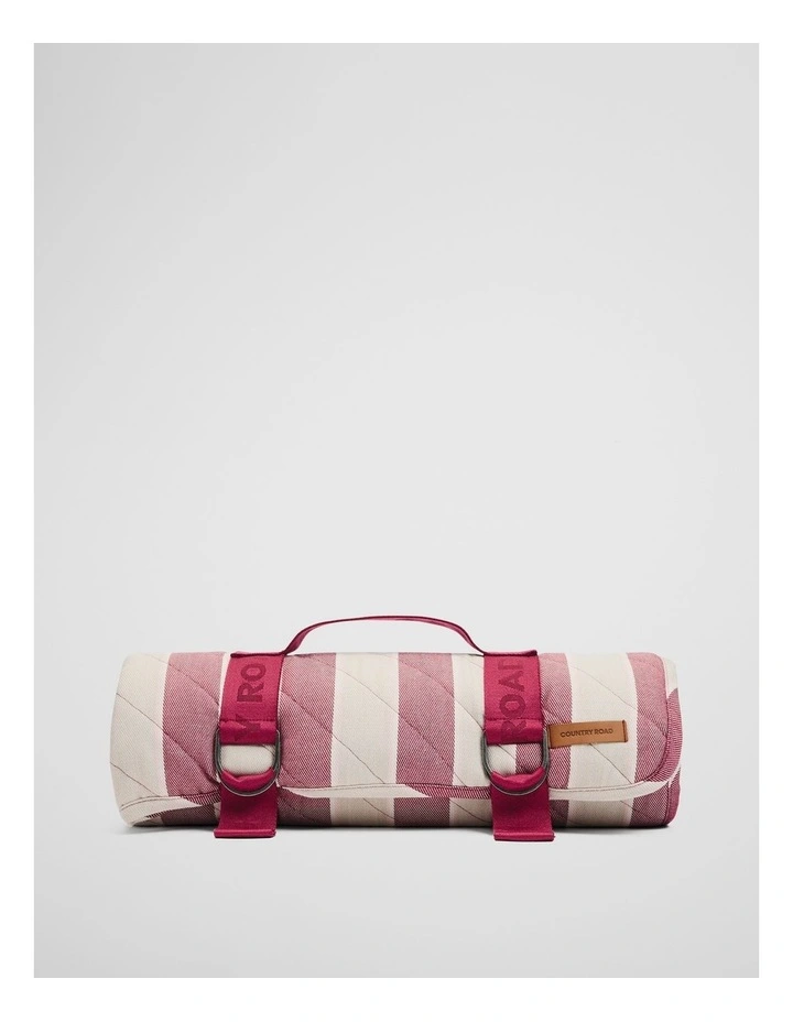 Cheddar Picnic Blanket in Merlot Stripe image 1