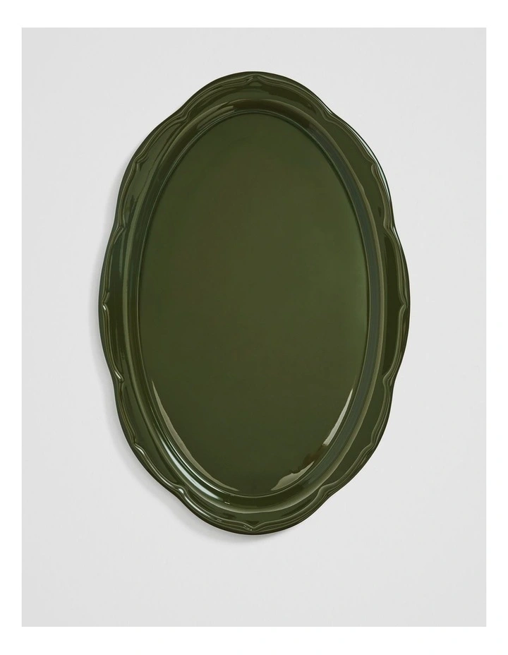 Luna Large Platter in Dark Olive image 1