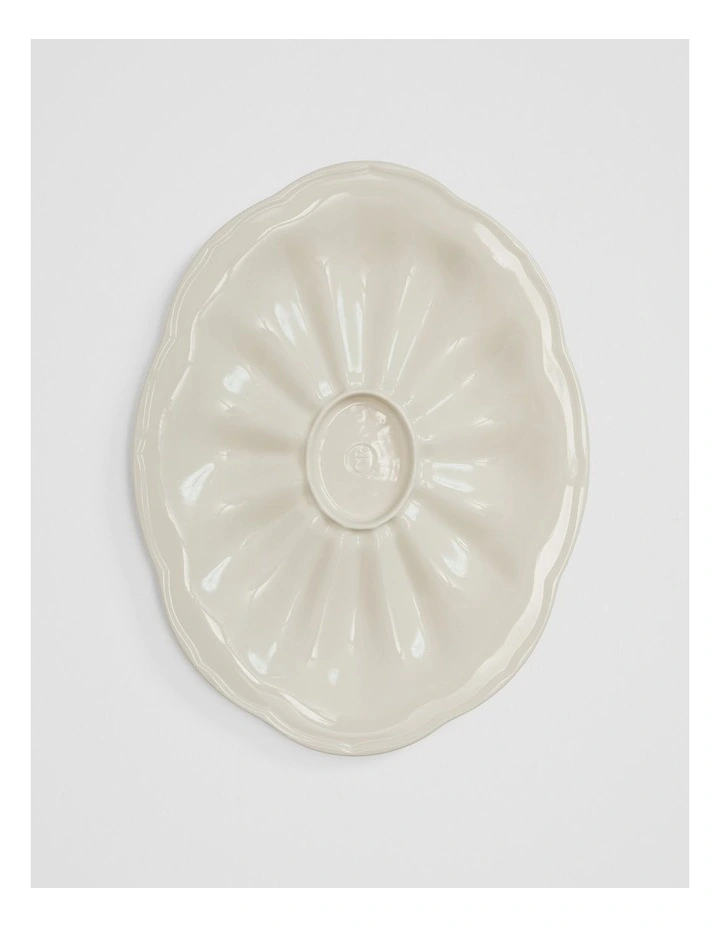 Luna 12 Piece Oyster Platter in Off White image 1