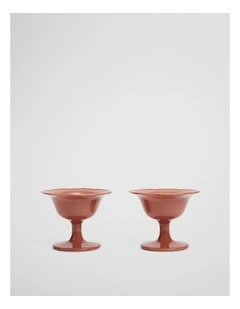 Luna Footed Bowl Set Of 2 in Auburn