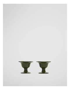 Luna Egg Cup Set Of 2 in Dark Olive