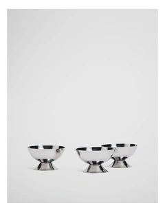 Polly Footed Bowl Set Of 3 in Silver