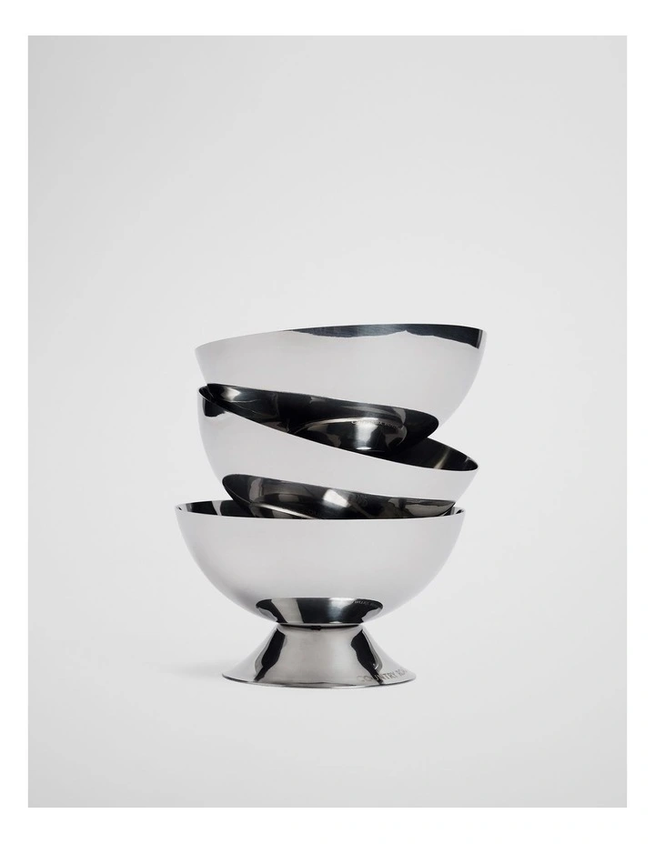 Polly Footed Bowl Set Of 3 in Silver image 3