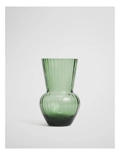 Vicki Small Glass Vase in Dark Olive