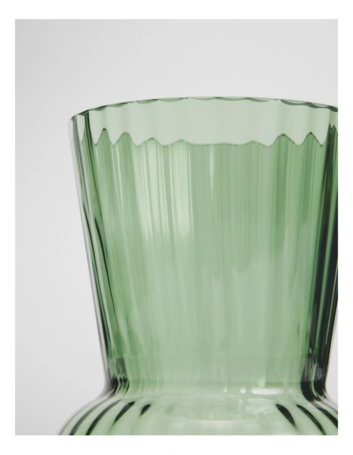 Vicki Small Glass Vase in Dark Olive image 2